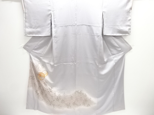 JAPANESE KIMONO / HOMONGI / EMBROIDERY / SNOWFLAKE & FLOWER